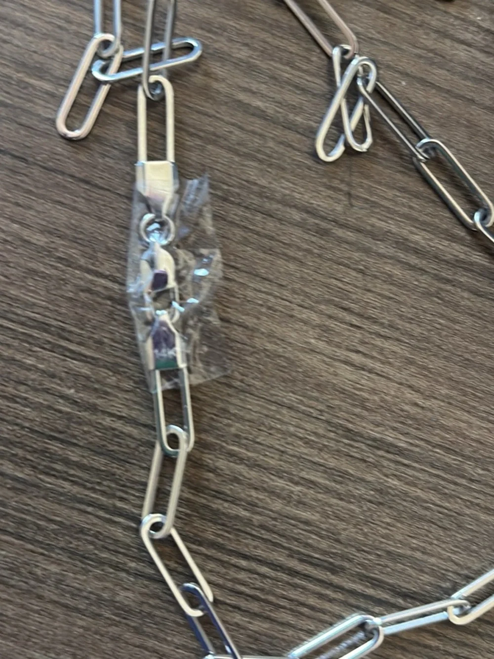 Silver Paperclip Chain Necklace 20in